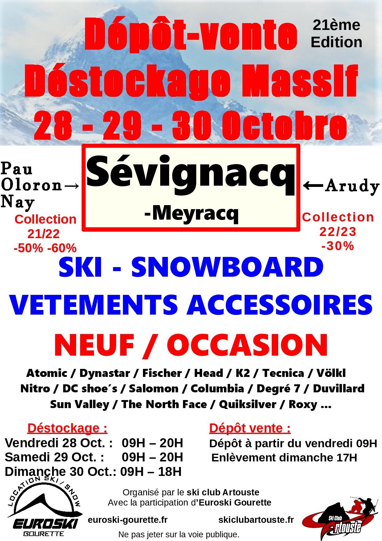 DESTOCKAGE - DEPOT VENTE - SKI - SNOW - VETEMENTS - ACCESSOIRES